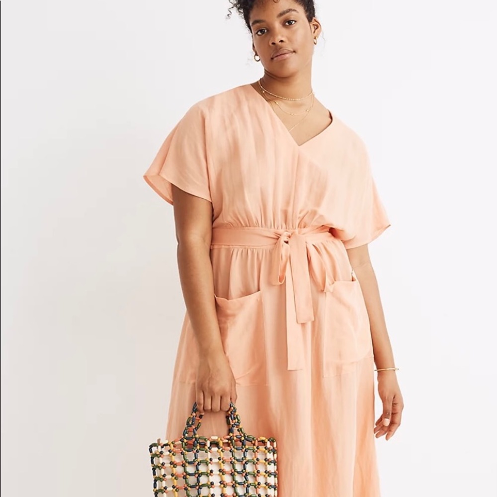 Madewell Linen-Blend Dolman-sleeved Midi Dress - 6